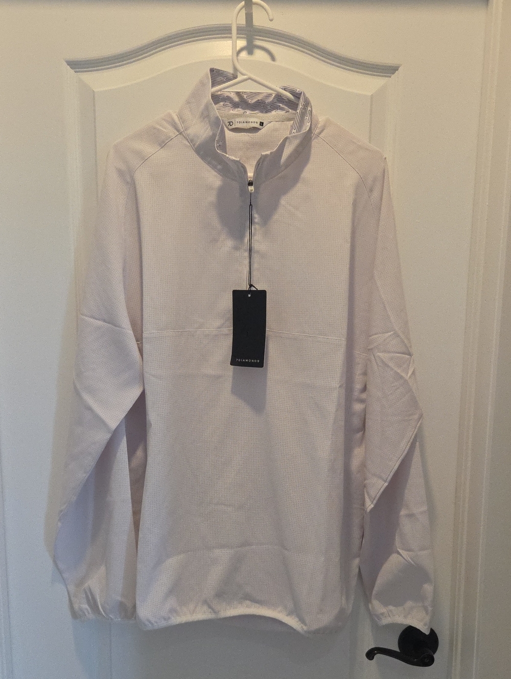7 Diamonds Men's Light Cream Quarter-Zip Pullover